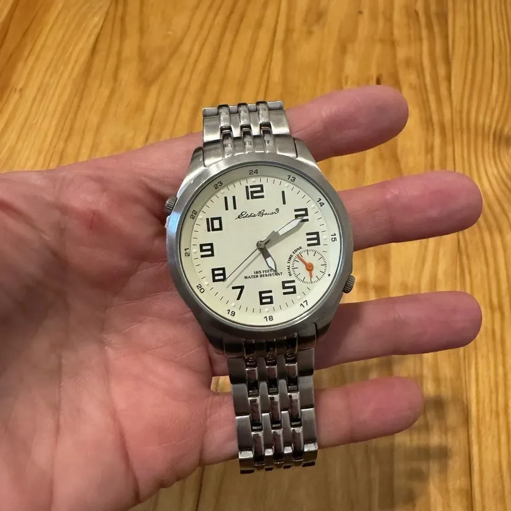 Eddie Bauer Men’s Watch - Dual Time, 5ATM O874 Silver